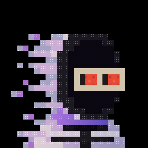 Collection example (lavender-hood-red-eyes) — sourced community repost of zkSNARKs character art; not a treasury holding.