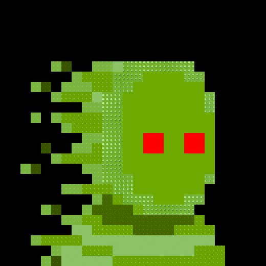 Collection example (lime-red-eyes) — sourced community repost of zkSNARKs character art; not a treasury holding.